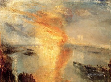 Turner Das Verbrennen des Hauses der Lords und Gemeinen Seestück Ölgemälde